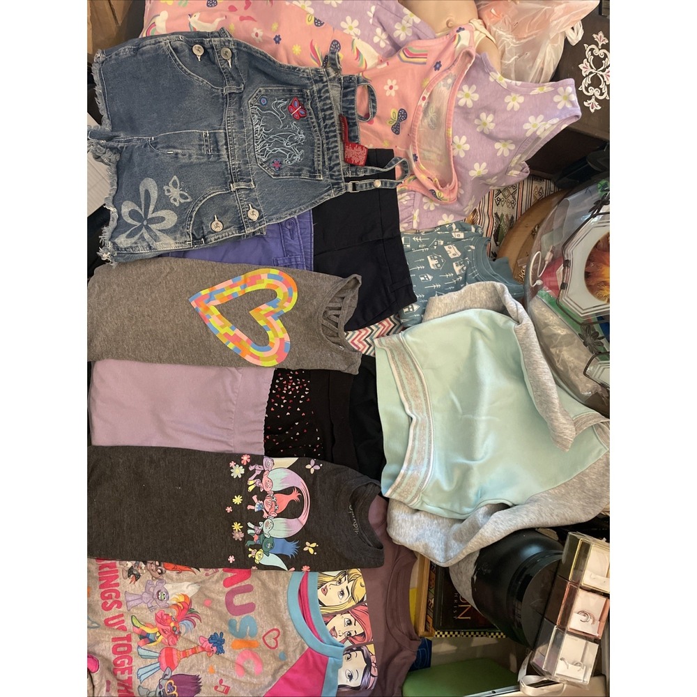 Very Nice Girls Size 6 Clothing Lot Jean Shortalls Skirt Pjs Dress Tshirt Sweats